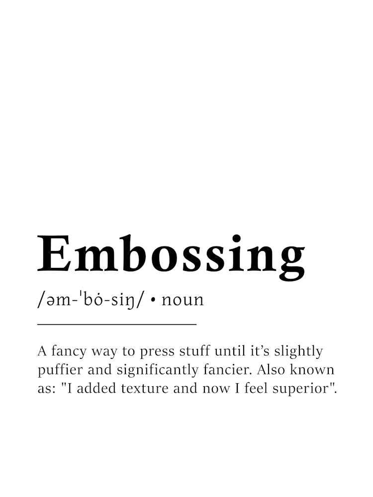 Embossing Definition Poster - Dictionary