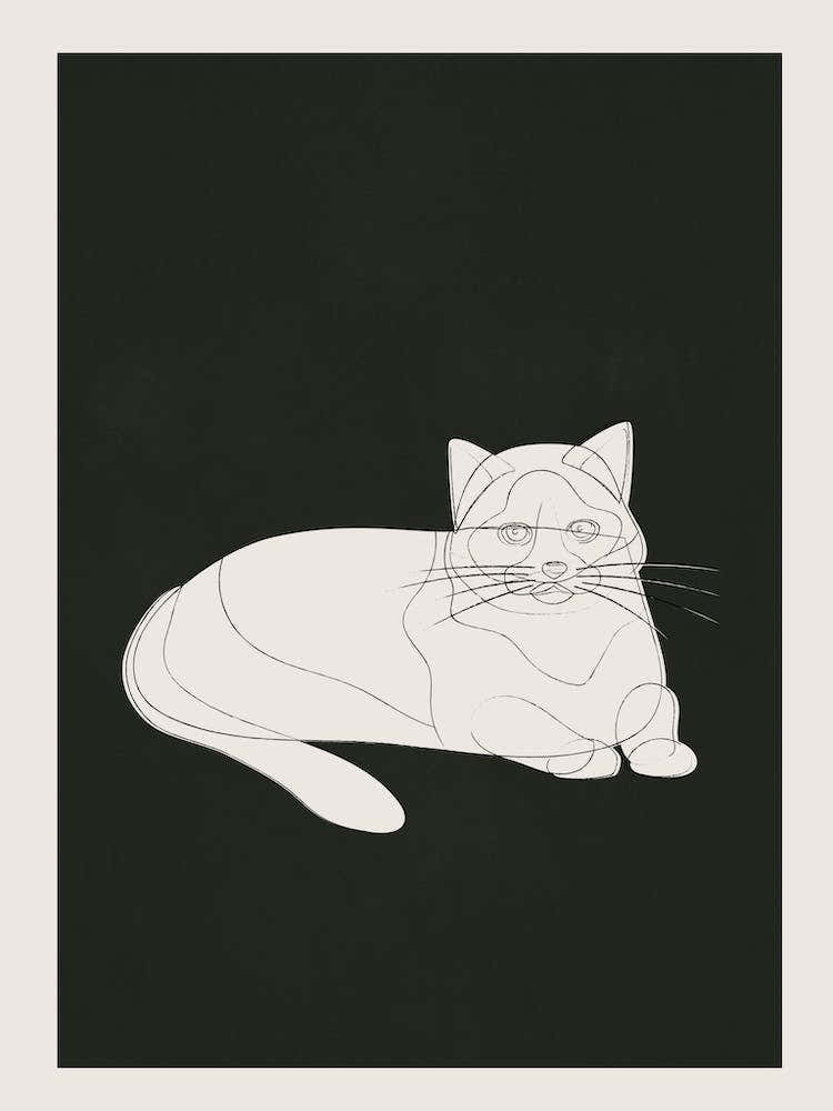 Minimalist Abstract Cat 3