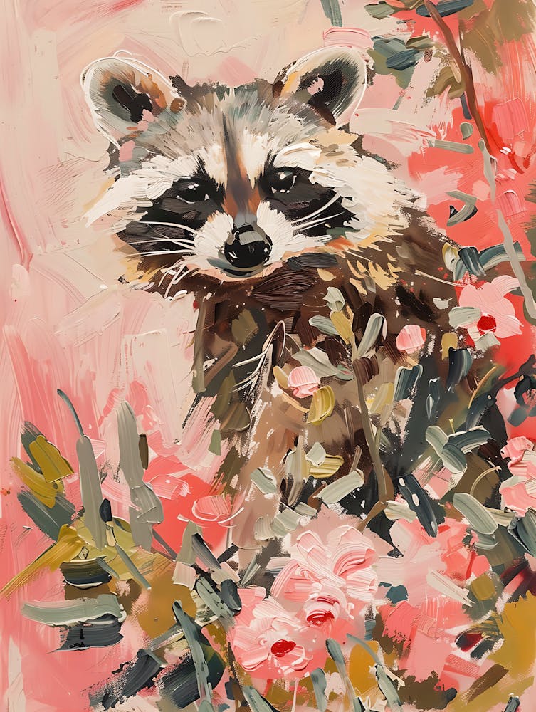 Waschbär in Rosa