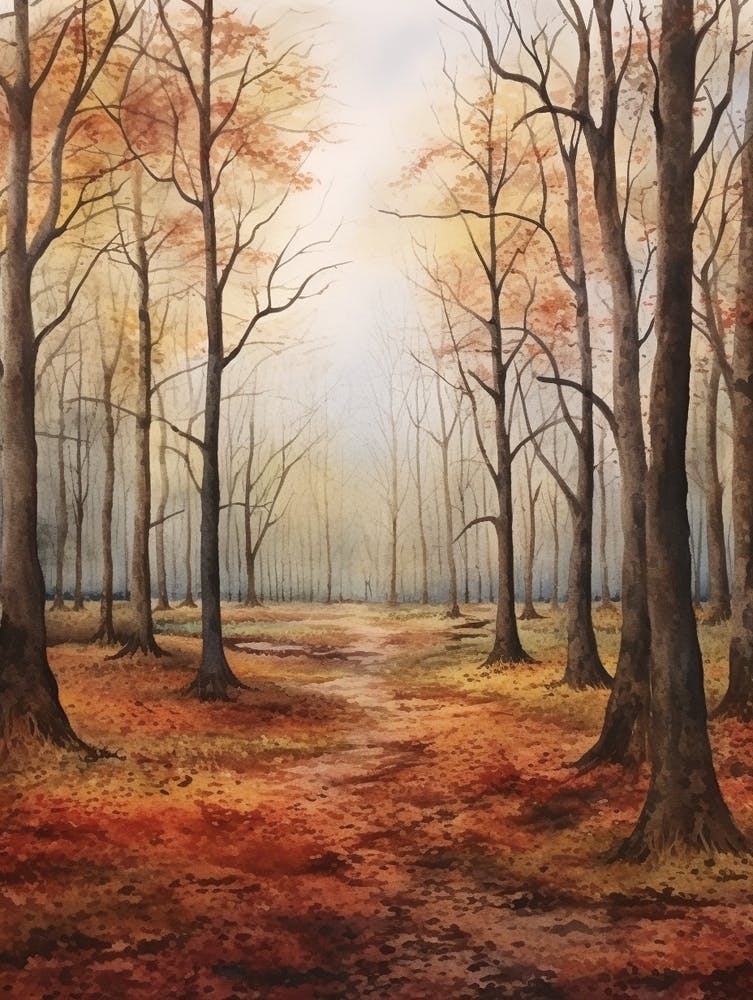 Autumn Forest Landscape The Sherwood Forest England