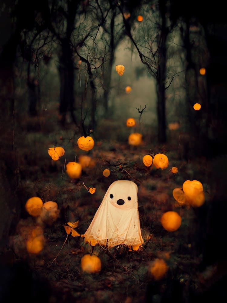 Un Fantôme Surpris dans la Forêt Photo