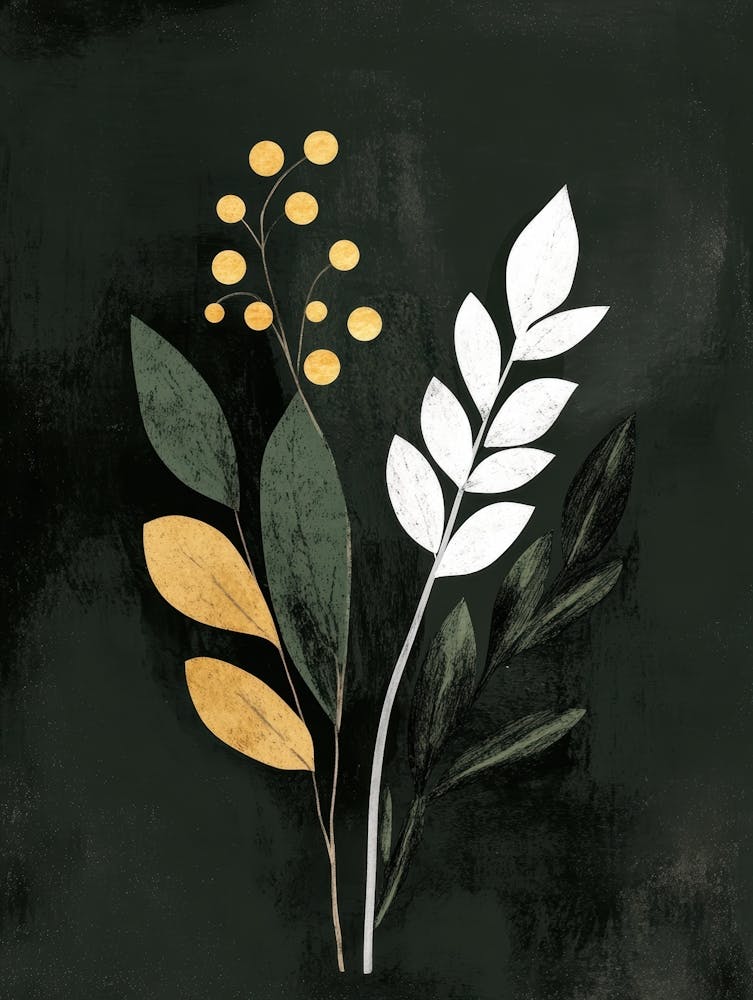 Gold Leaves Canvas Print 6