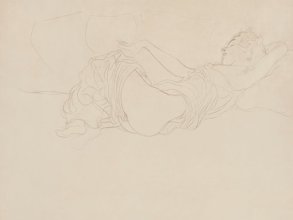 Woman Lying On Her Back, Partly Dressed (1904), Gustav Klimt