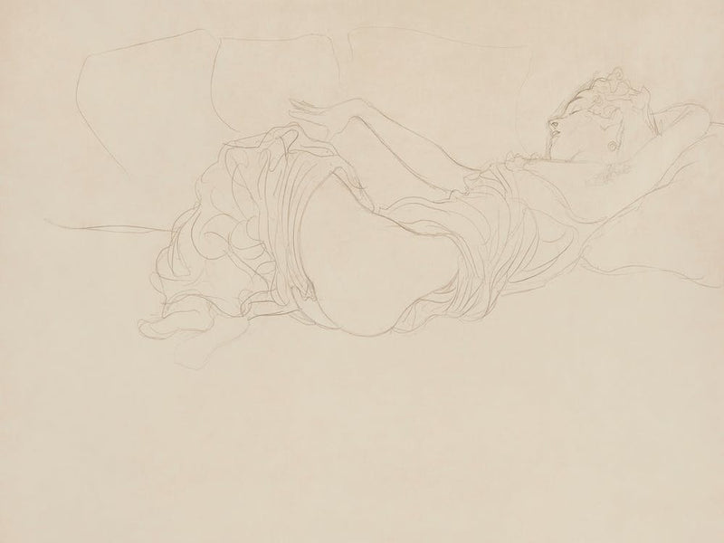 Woman Lying On Her Back, Partly Dressed (1904), Gustav Klimt