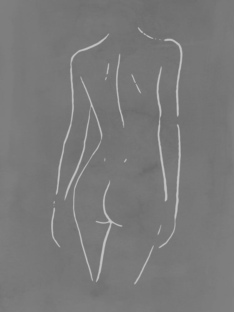 Female Body Sketch 1 Gray
