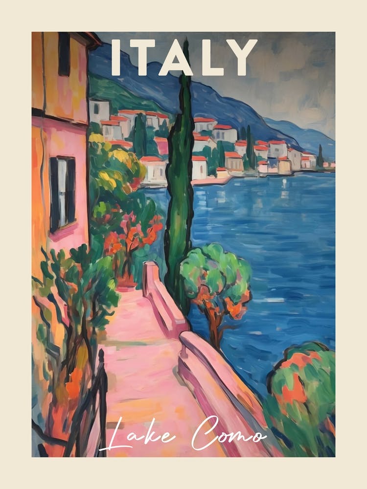 Lake Como Italy 2 Fauvist Painting  Travel Poster