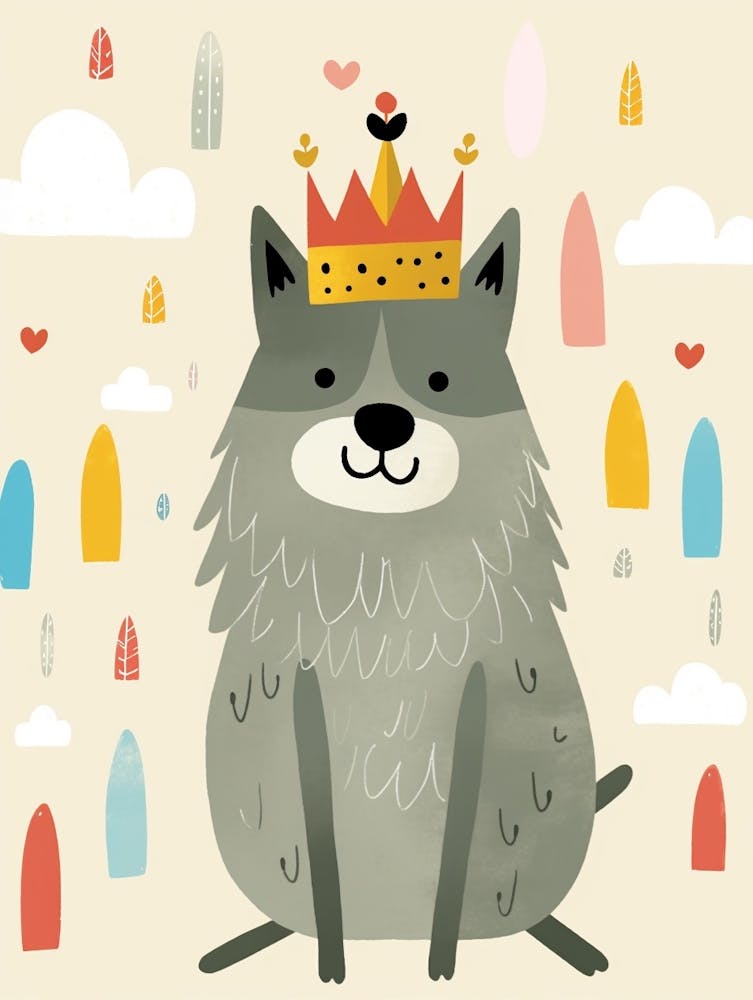 Little Timber Wolf 1 Wearing A Crown