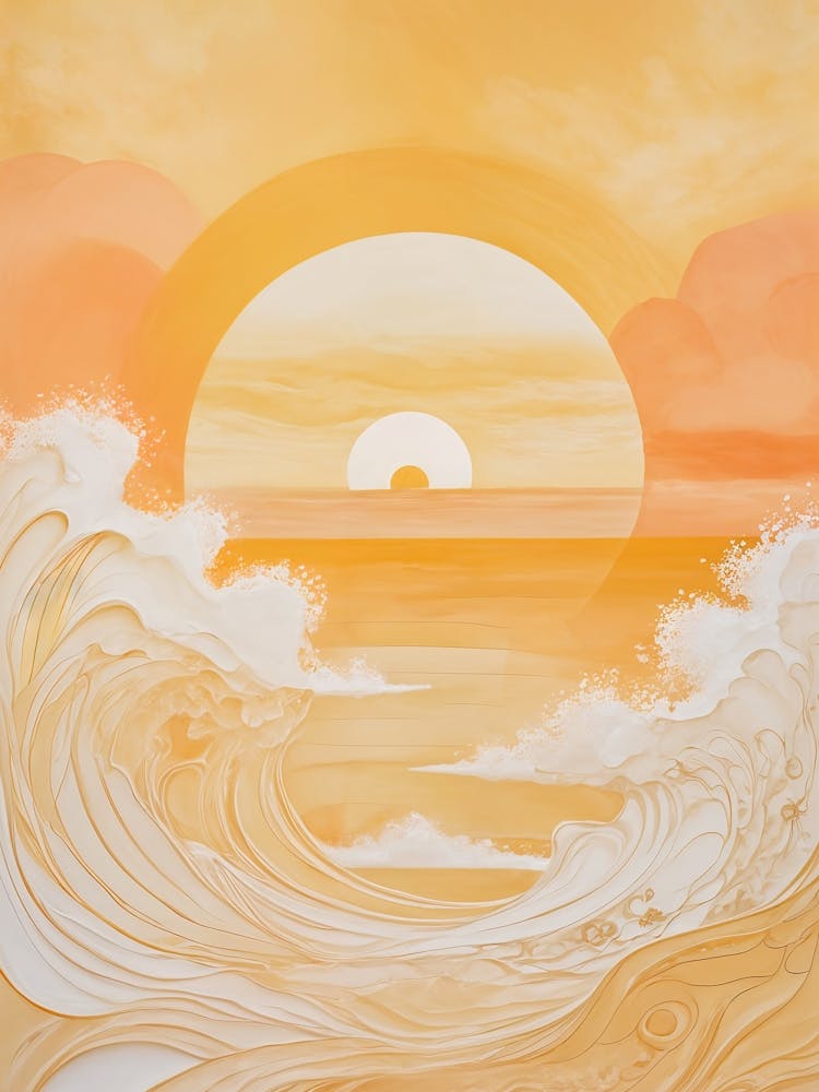 Abstract Orange Ocean Sunrise no1