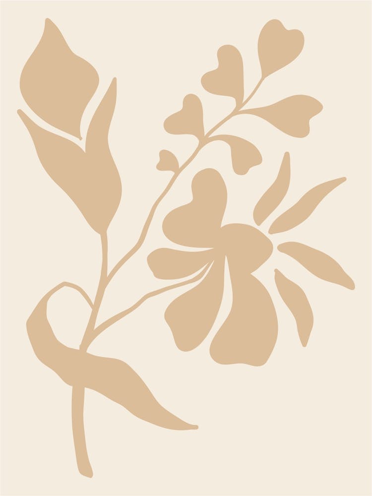 Beiges Blumen Gemälde