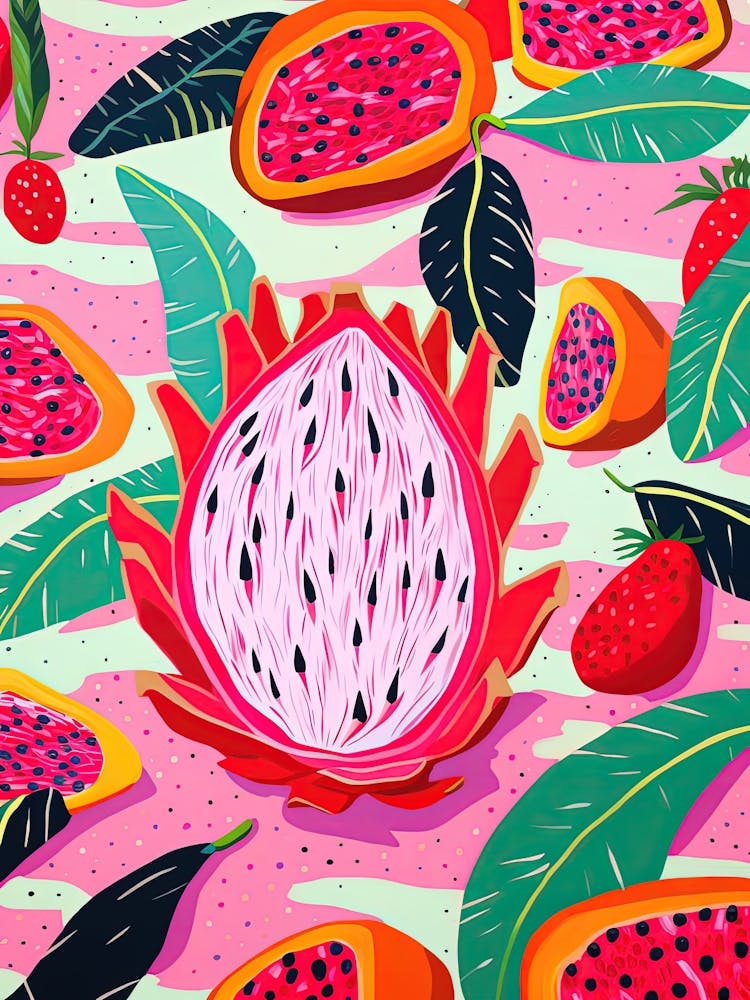Dragon Fruit Fruit Summer Illustration 2