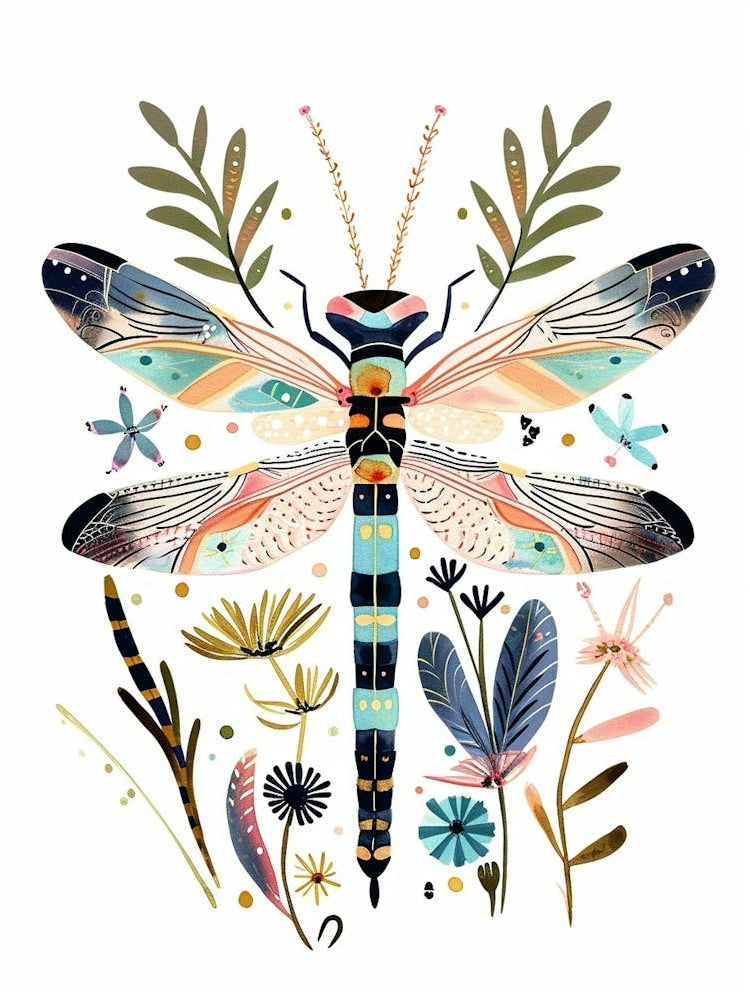 Colourful Insect Illustration Damselfly 2