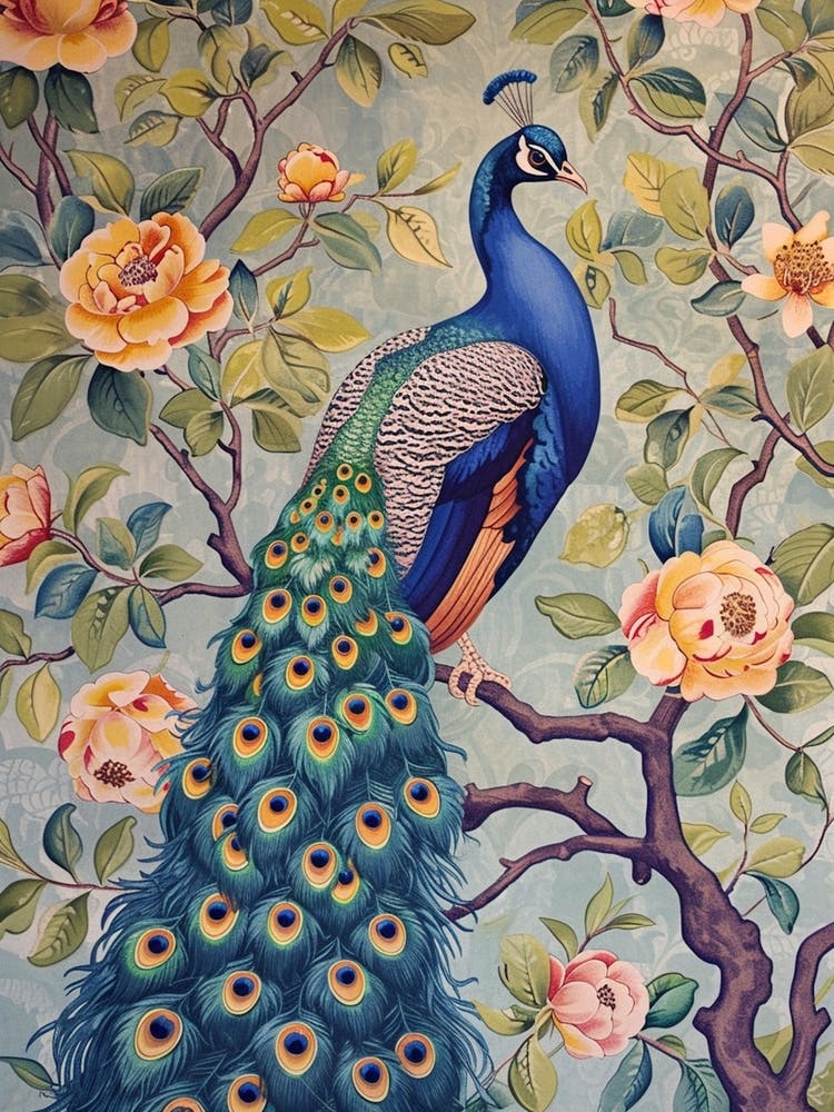 Vintage Peacock Wallpaper Inspired