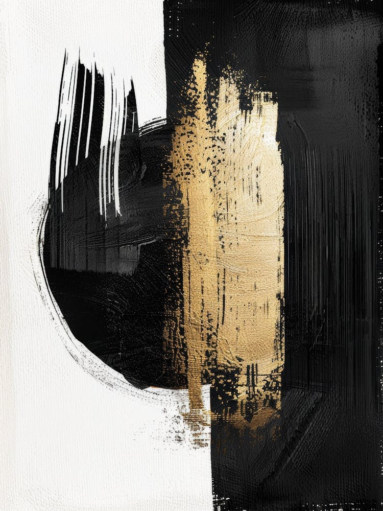 Abstract Black And Gold Painting 73
