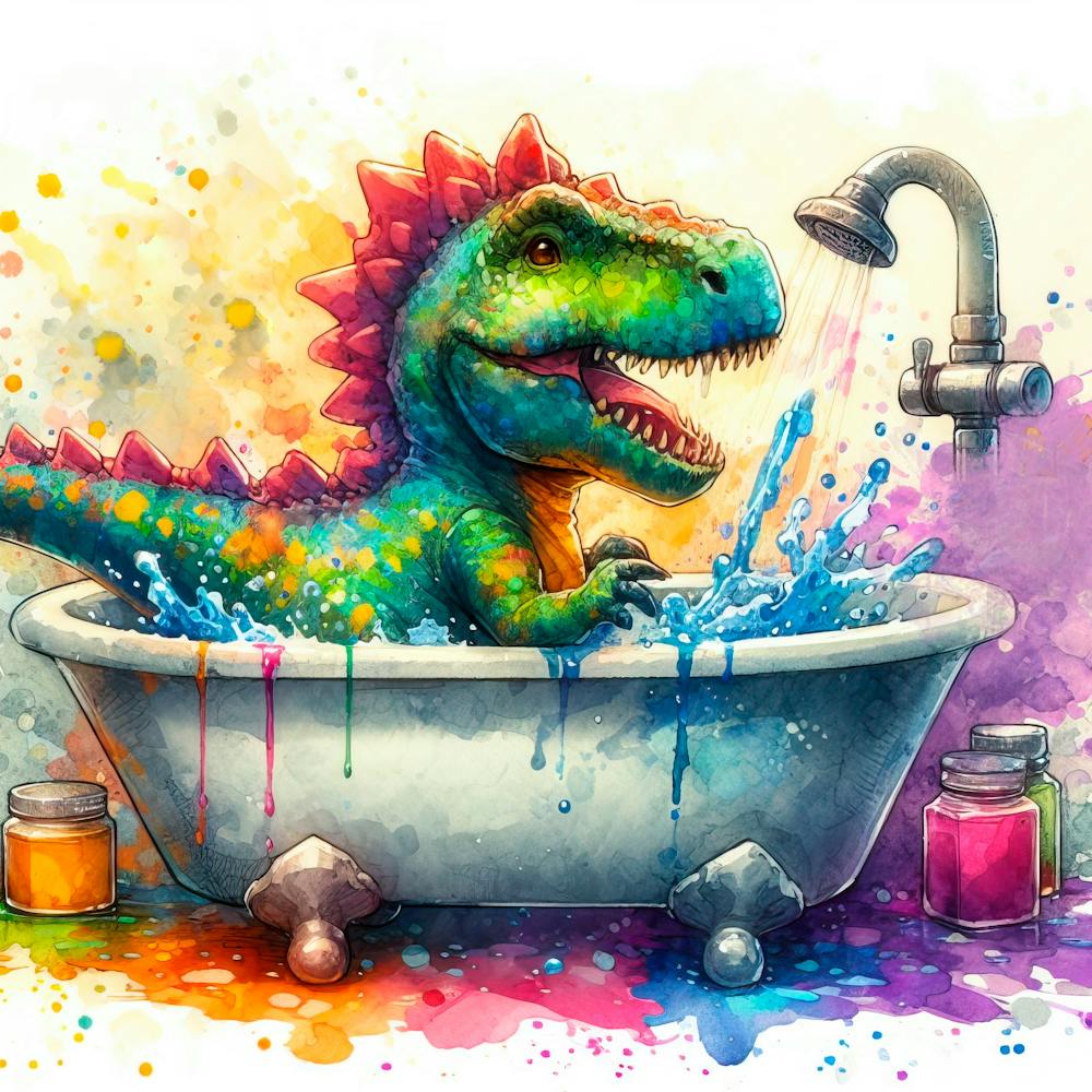 Dinosaur Bathing 1