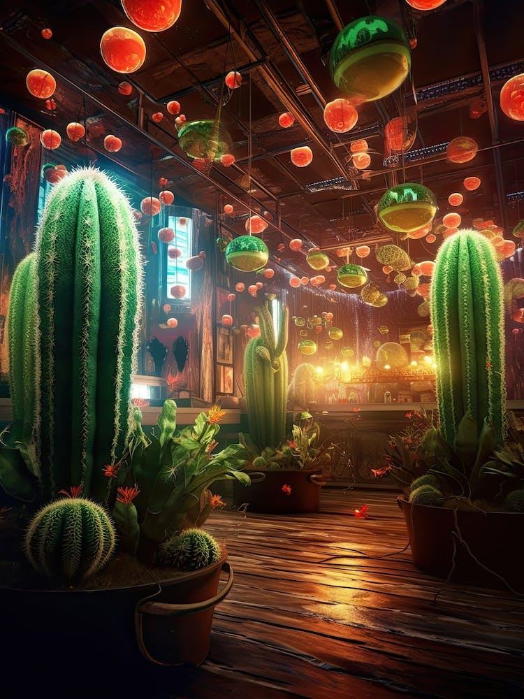 Cacti Room With Disco Balls 2
