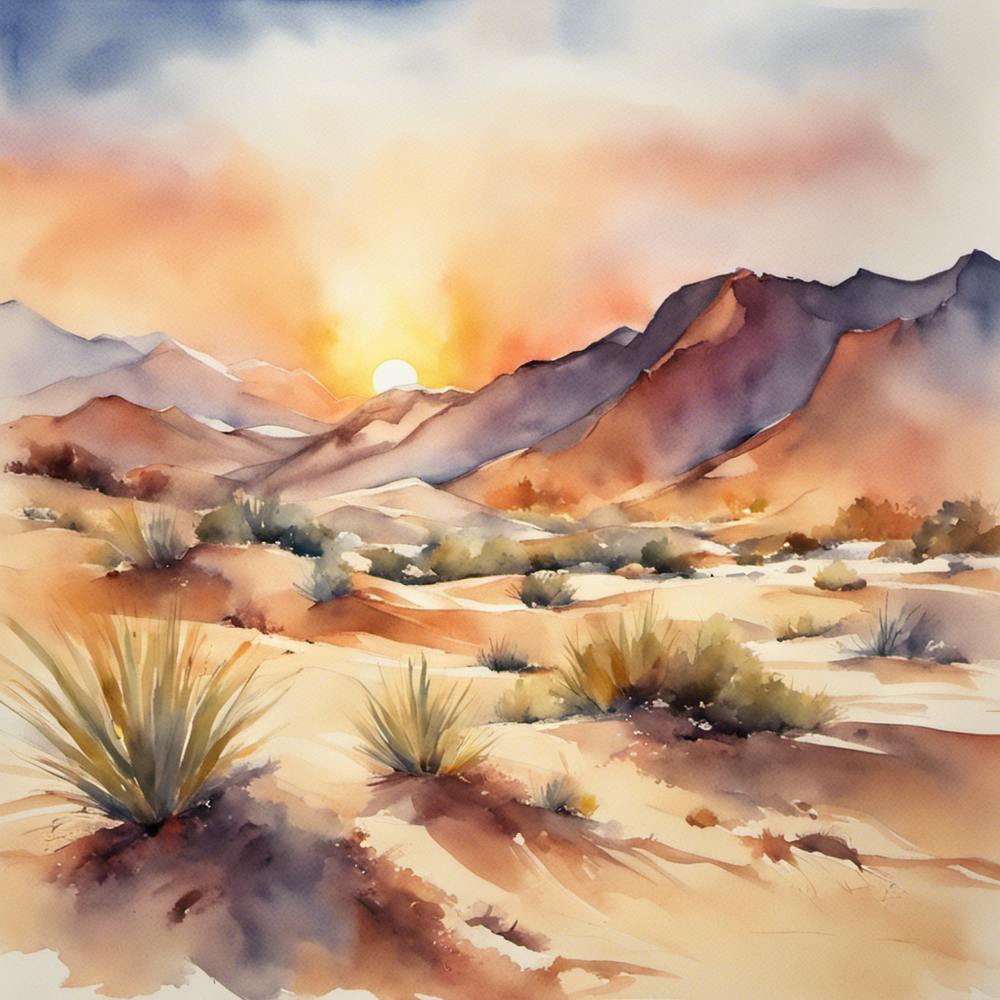 739442 Watercolor Painting Of A Desert Landscape, With Sa Xl 1024 V1 0