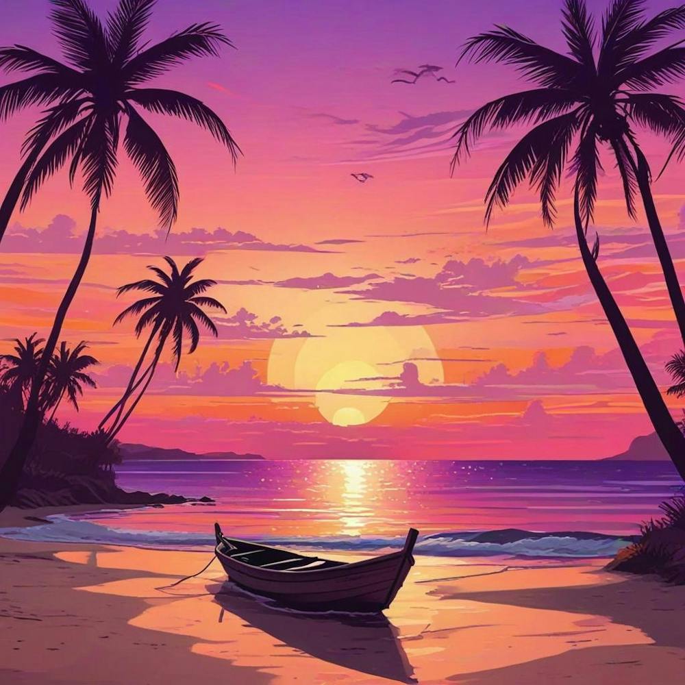 Palm Tree Sunset Art Prin (5)