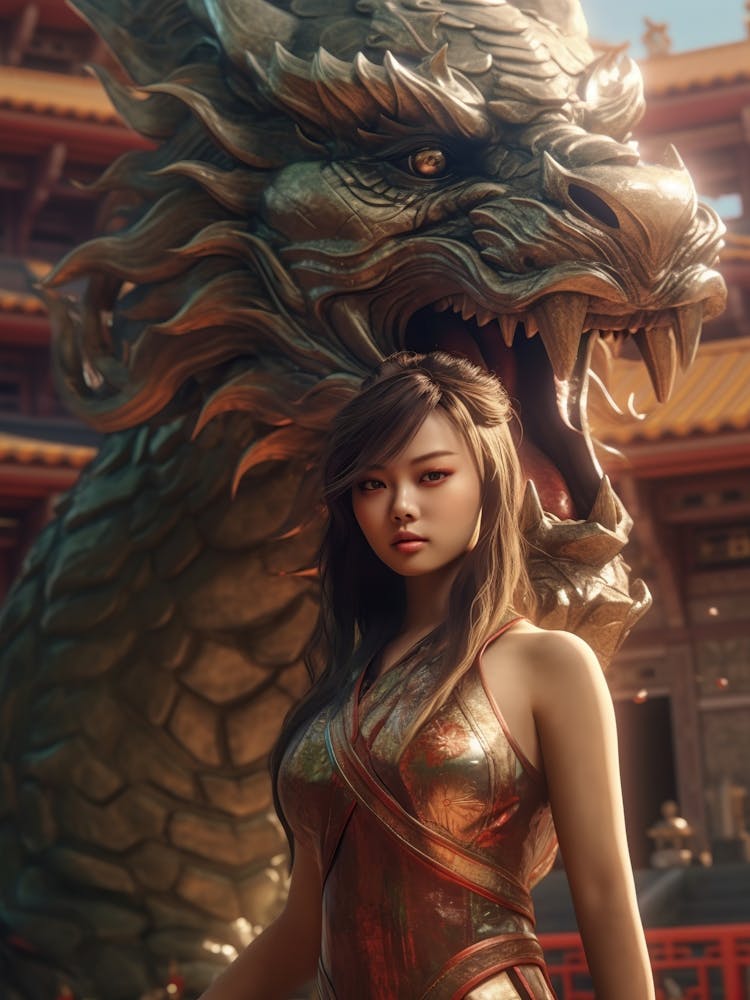 Chinese Girl With Dragon 11