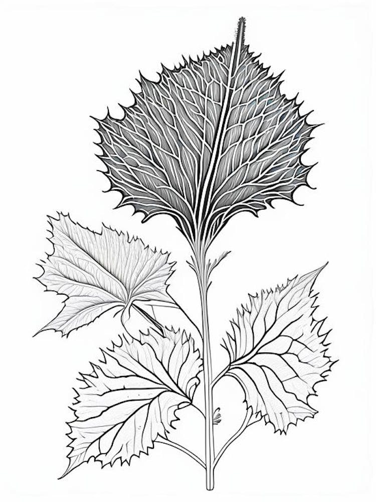 Klettenkraut William Morris Inspiriertes Federzeichnung 1