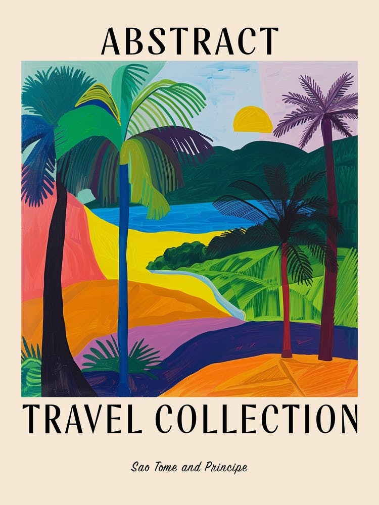 Abstract Travel Collection Poster Sao Tome And Principe 2