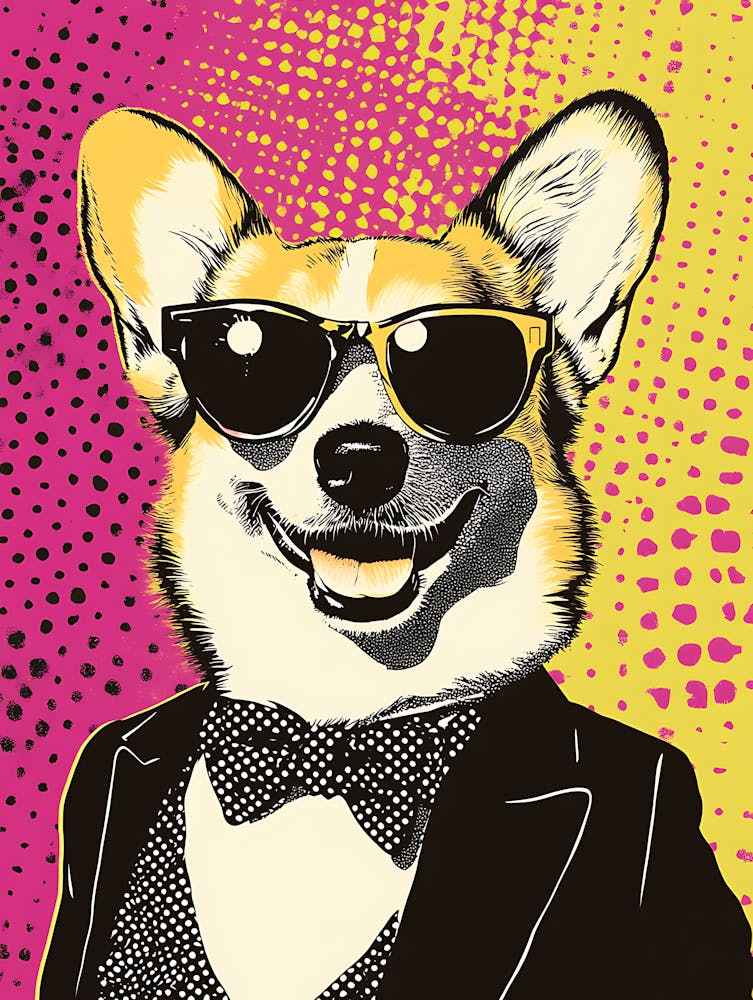 Super Cool Corgi Illustration Pop 2