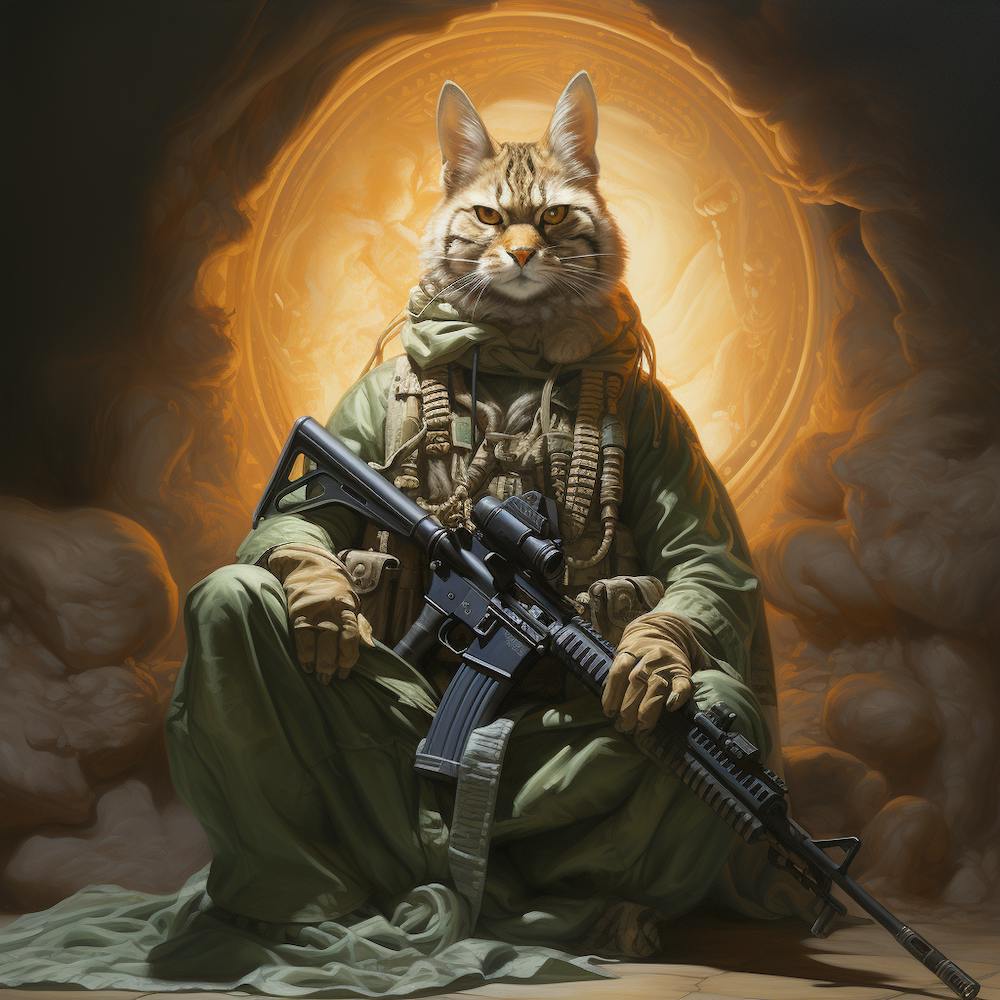 Cat With Rifle