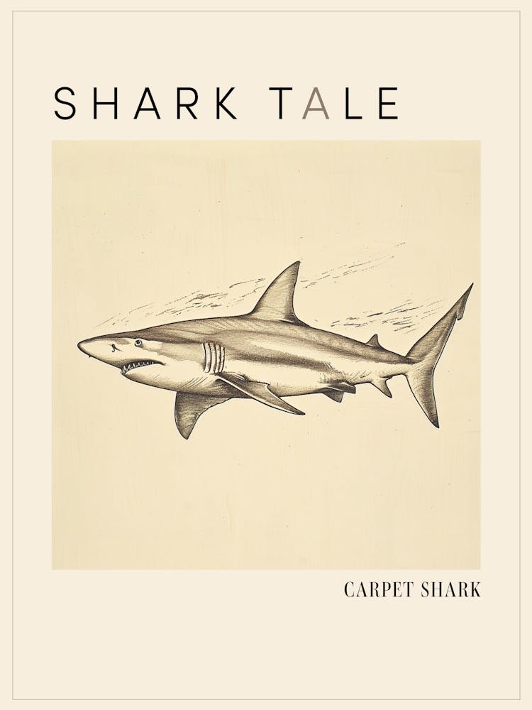 Carpet Shark Vintage Illustration 1 Poster