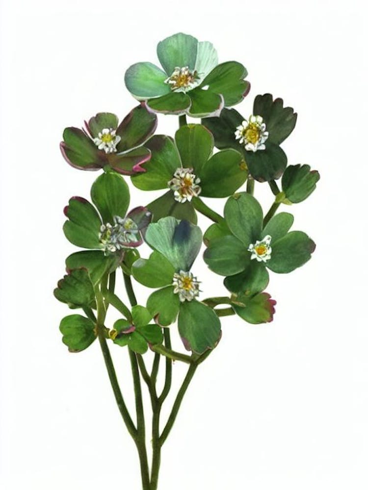 Strawberry Begonia (Saxifraga Stolonifera) Watercolor