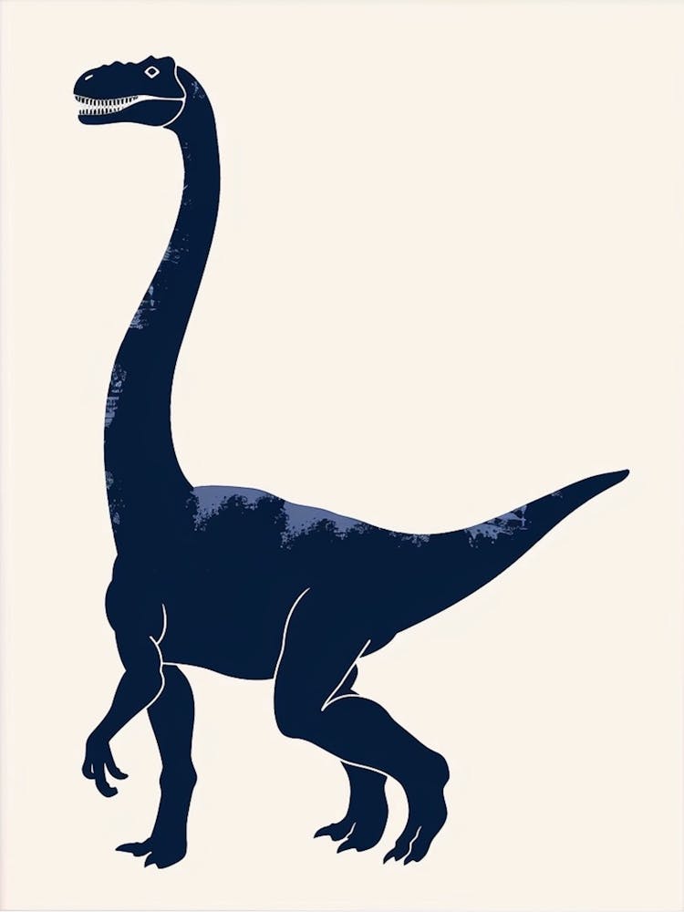 Navy Blue Dinosaur Silhouette 3