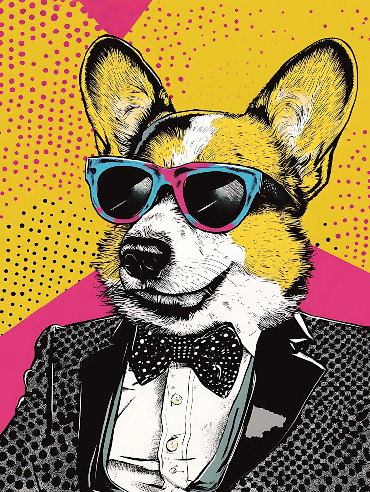 Super Cool Corgi Illustration Pop 4