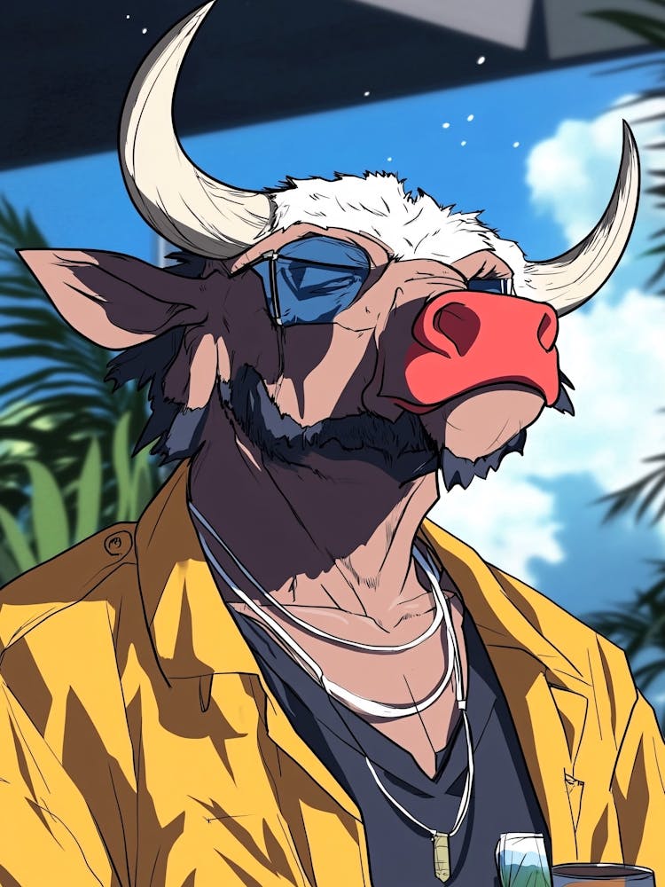 Bull With Sunglasses 1