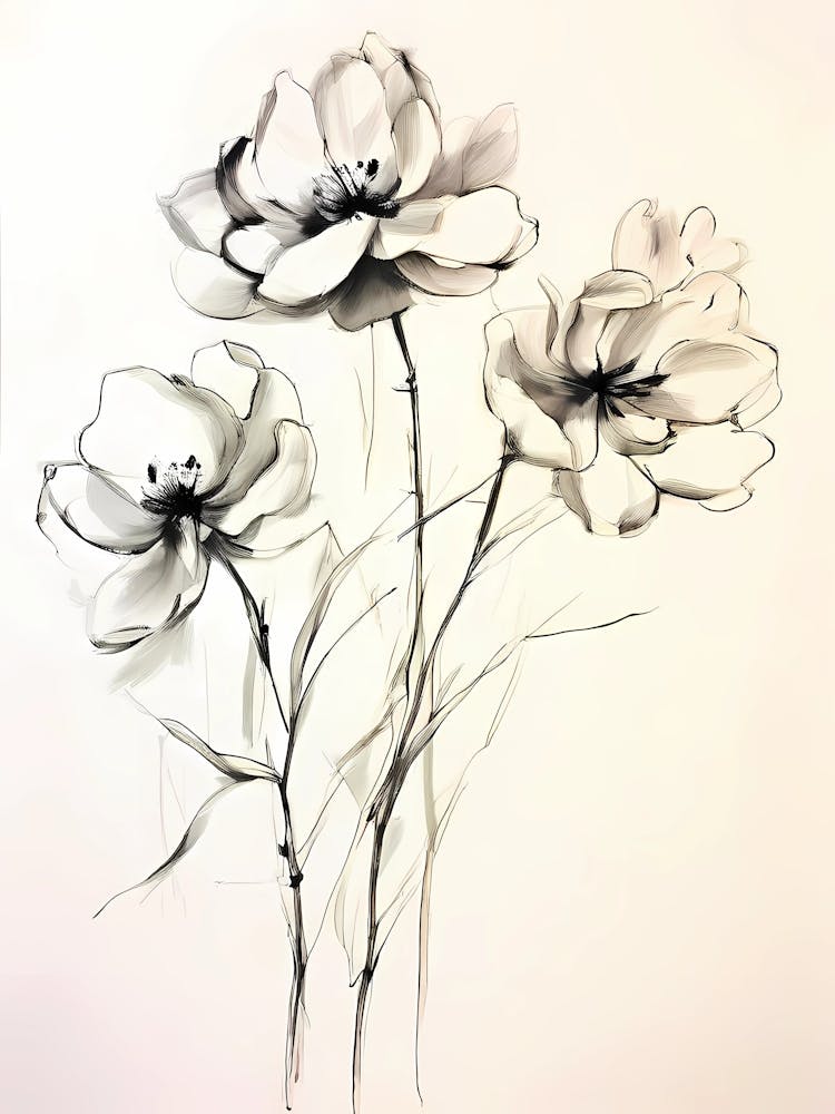 Schwarz-Weiß-Blumen 11