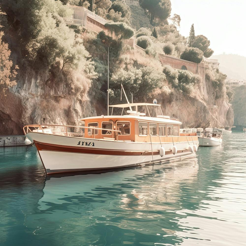 Boat In Taormina, Summer Vintage Film  Photography