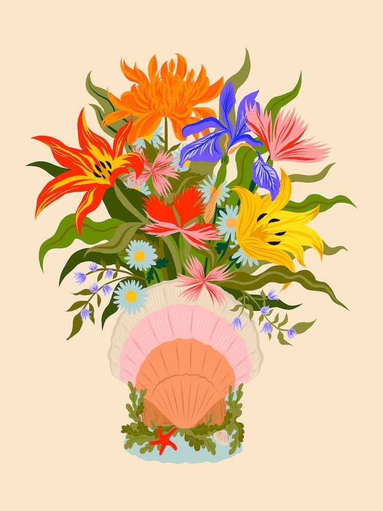 Saint Jacques Shell Flower Bouquet