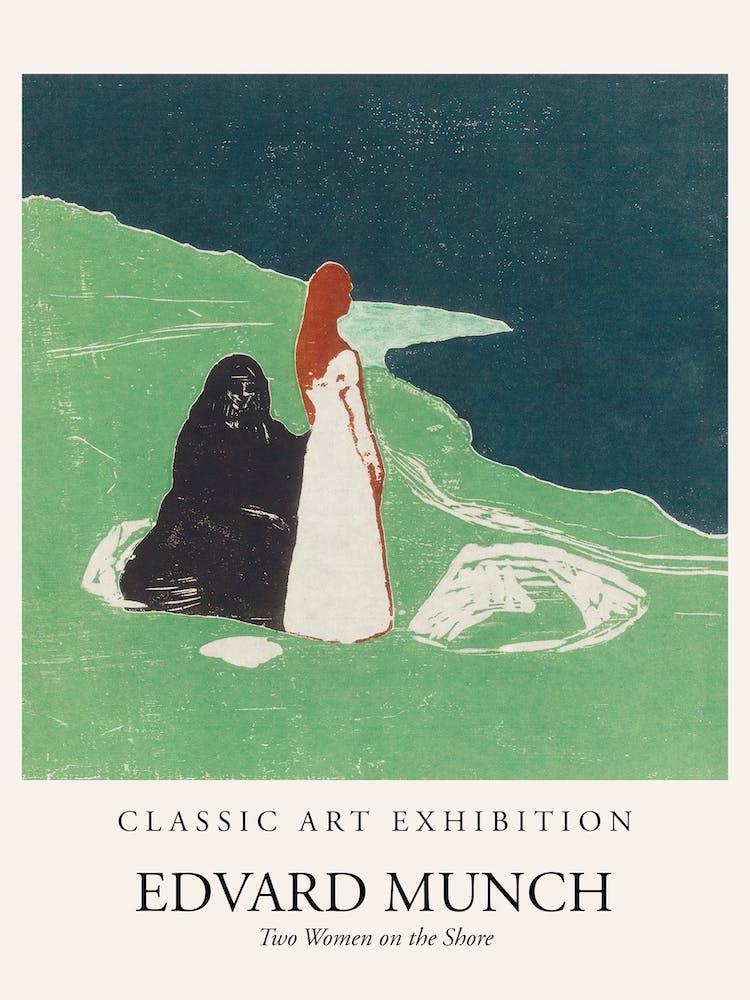 Two Women On The Shore, Edvard Munch Poster