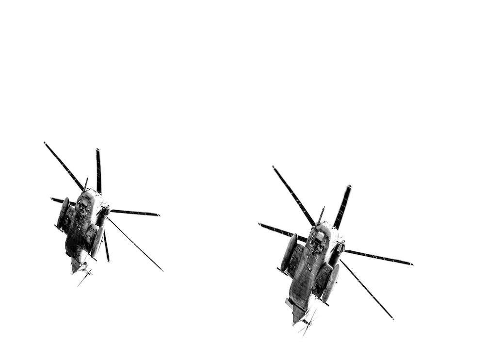 Two Sikorsky CH-53 Helicopters