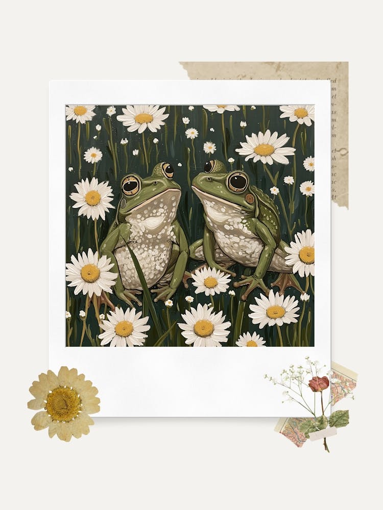Scrapbook Frogs And Toads Fairycore Painting 1