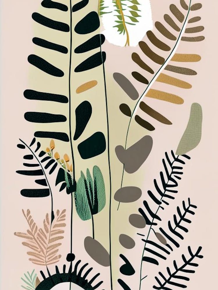 Royal Fern Wildflower Modern Muted Colours 1