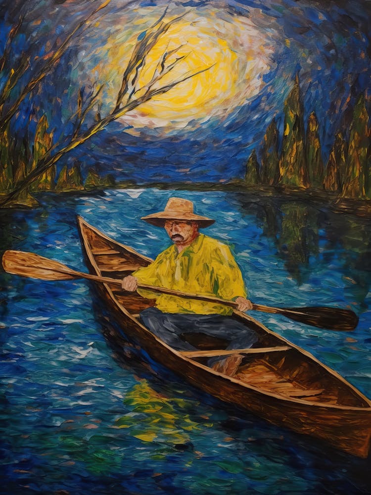 Kayacking In The Style Of Van Gogh 2