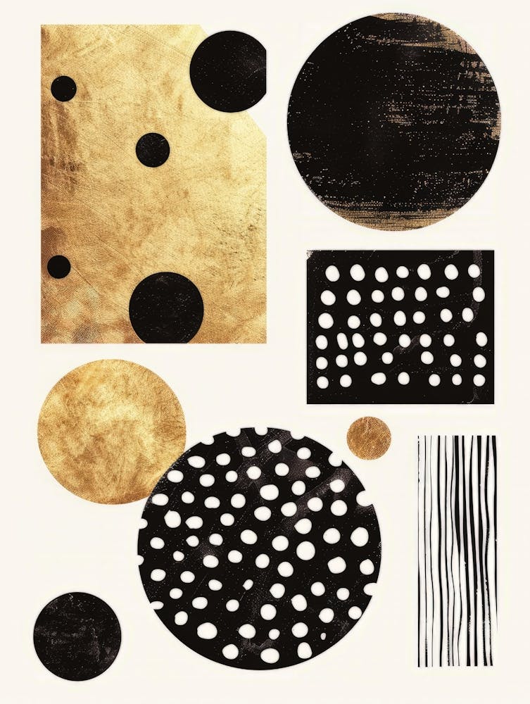 Black And Gold Polka Dots