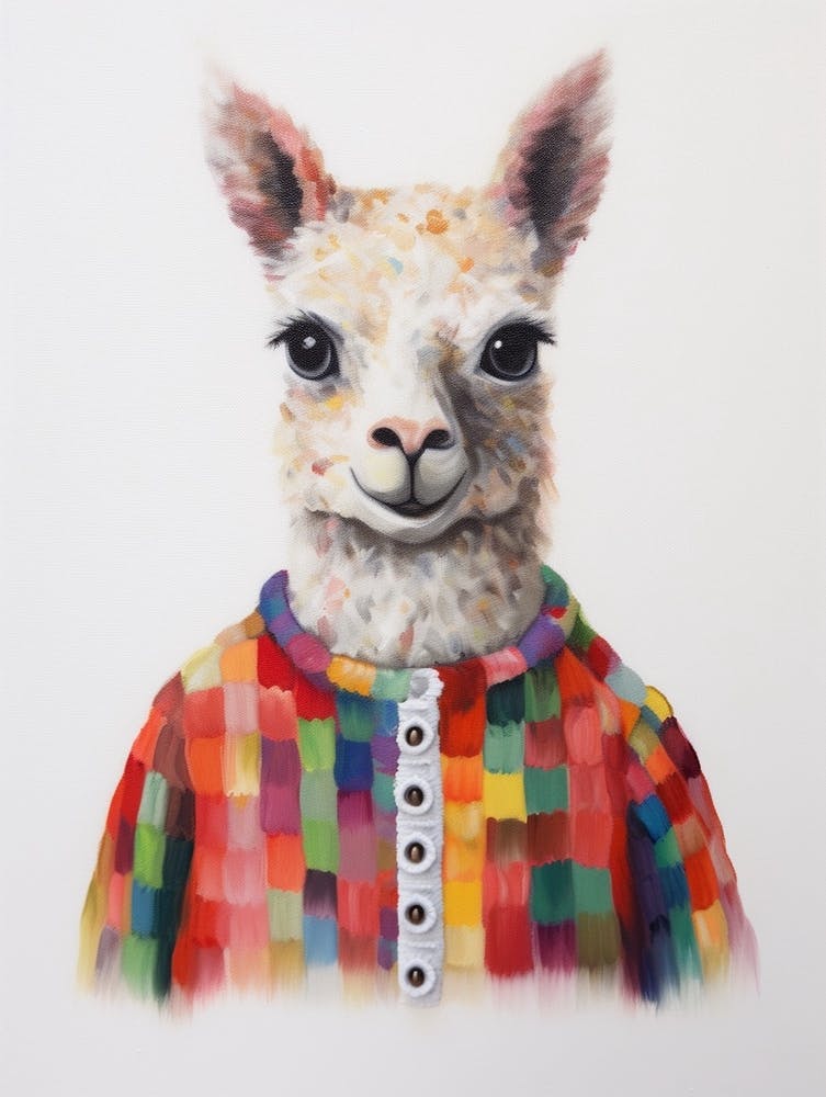 Alpaka-Tierbaby im Pullover 2