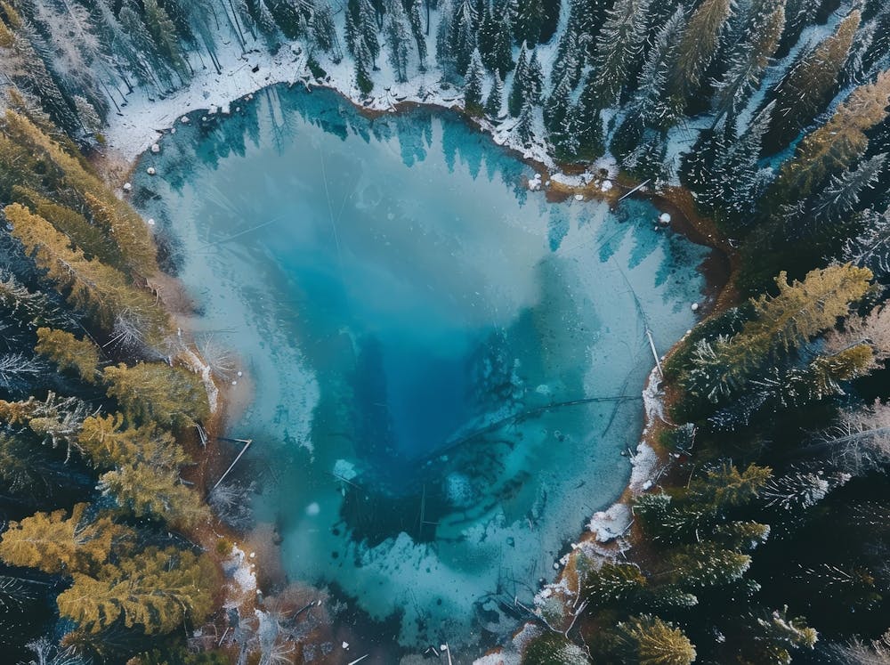 Luftaufnahme Eines blauen Sees