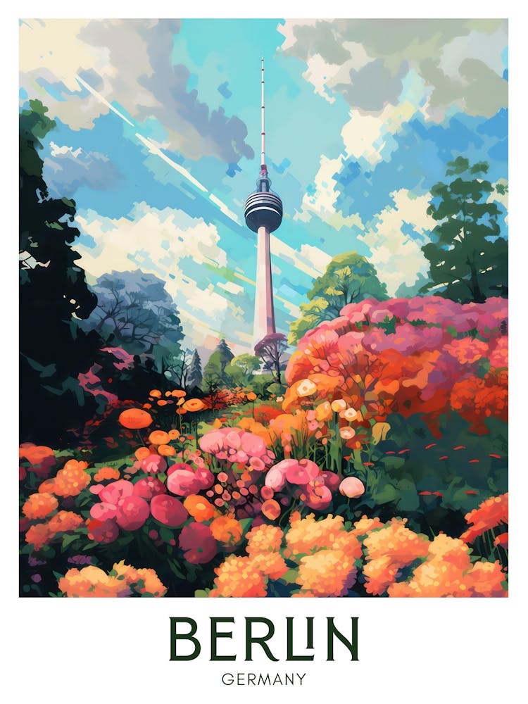 Berlin, Germany Maximalist Travel Poster Vibrant Colour
