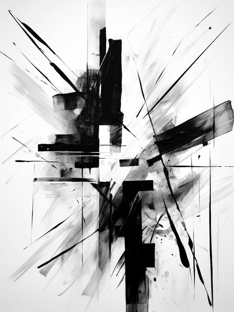 Fragments Abstract Black And White 2