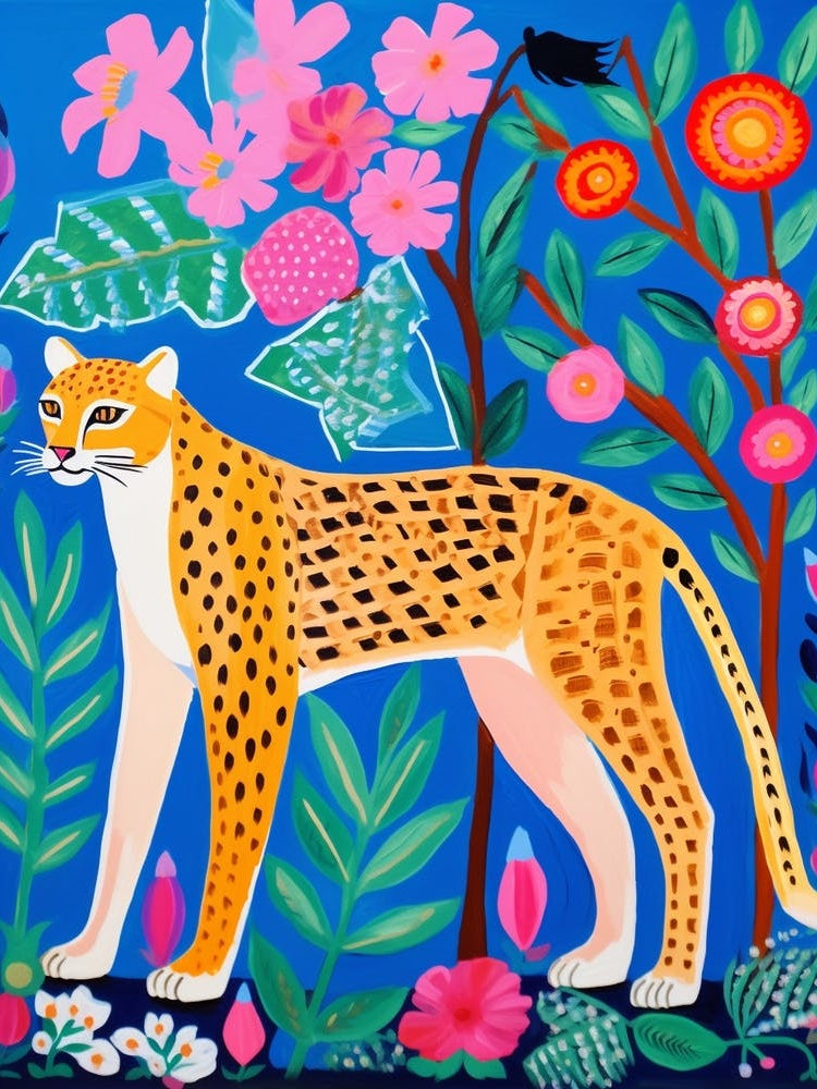 Maximalist Animal Painting Cheetah 1