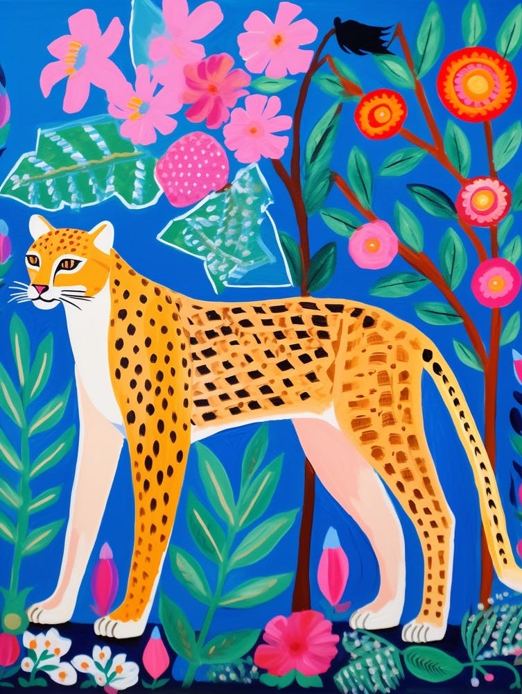 Maximalist Animal Painting Cheetah 1