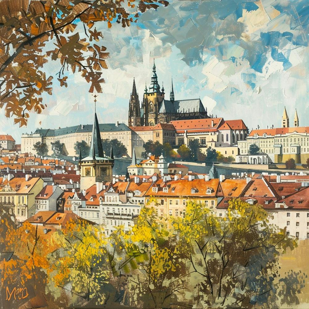 A Prague Castle In Prague Oil Painting Illustrat 1720028606 2