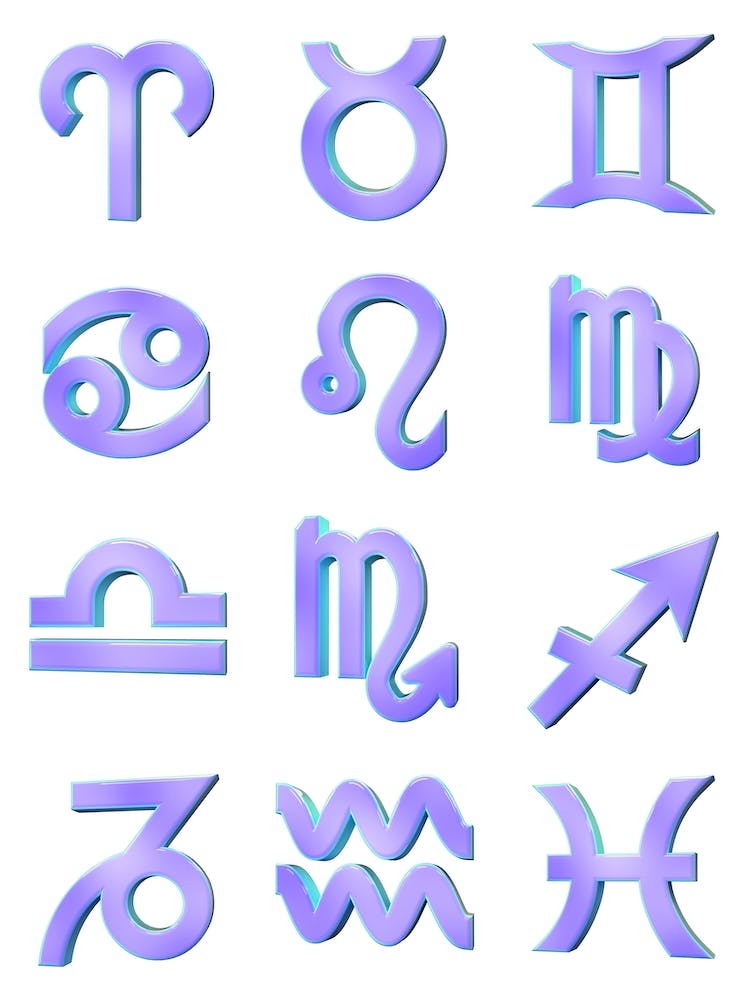 Zodiac Signs Purple