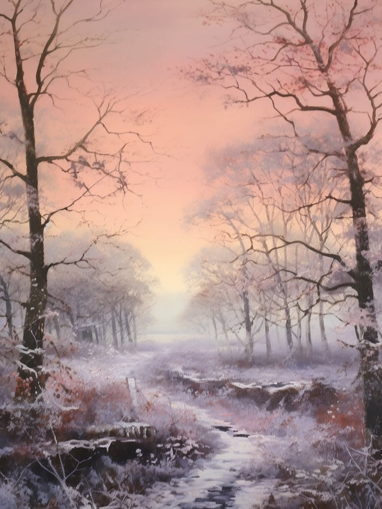 Dreamy Winter Painting The New Forest England 1