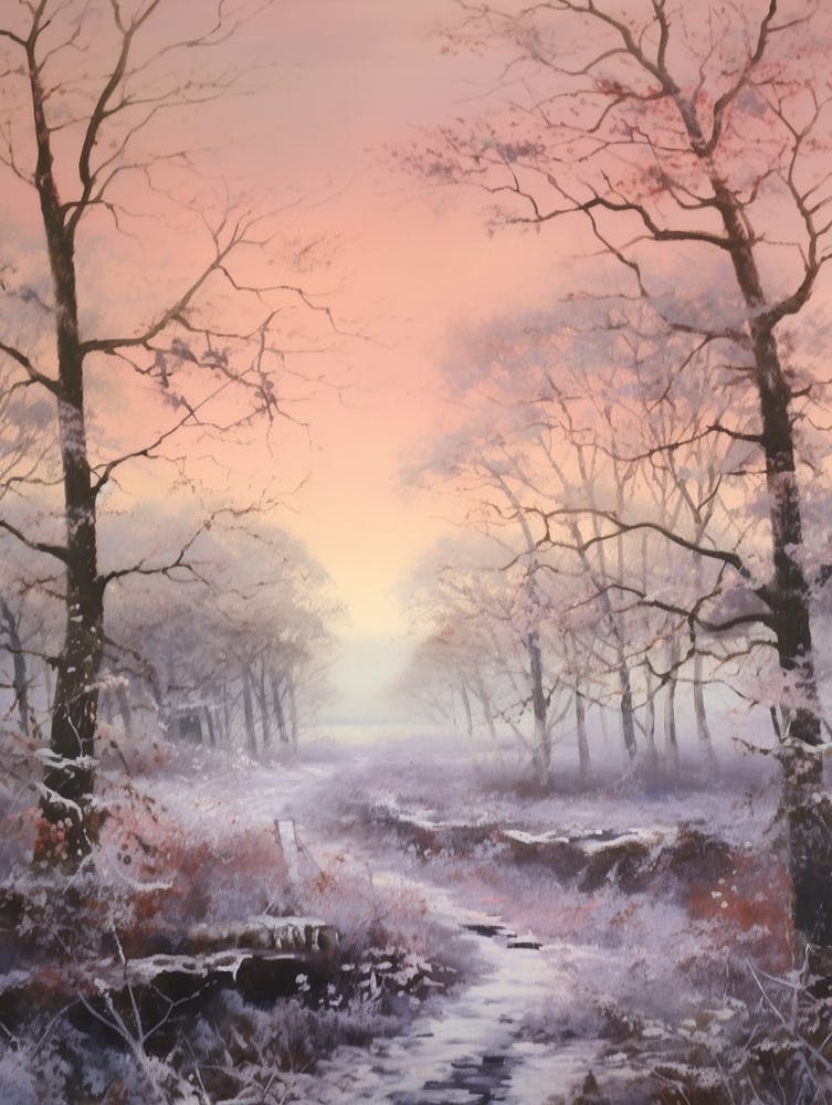 Dreamy Winter Painting The New Forest England 1